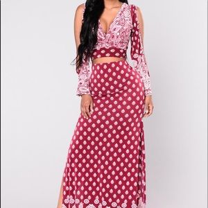 Burgundy Two piece set